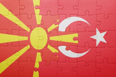 Makedonya ve Türkiye'nin ulusal bayrak ile bulmaca