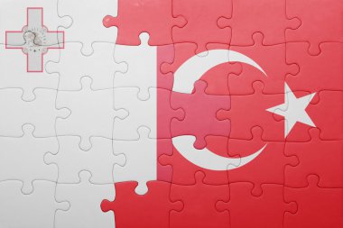 Türkiye ve malta ulusal bayrak ile bulmaca