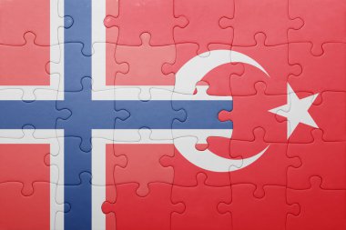 Türkiye'de ve Norveç ulusal bayrak ile bulmaca