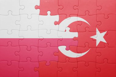 Türkiye ve Polonya ulusal bayrak ile bulmaca