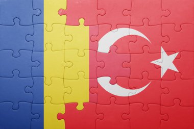 Türkiye ve Romanya ulusal bayrak ile bulmaca