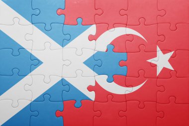 Türkiye'de ve İskoçya ulusal bayrak ile bulmaca