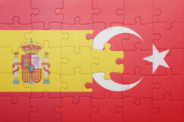 Türkiye ve İspanya ulusal bayrak ile bulmaca