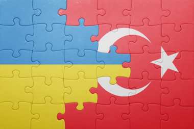 Türkiye ve Ukrayna ulusal bayrak ile bulmaca