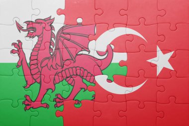 Türkiye'de ve Galler Ulusal bayrak ile bulmaca