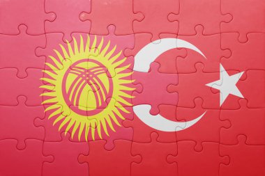 Kırgızistan ve Türkiye ulusal bayrak ile bulmaca