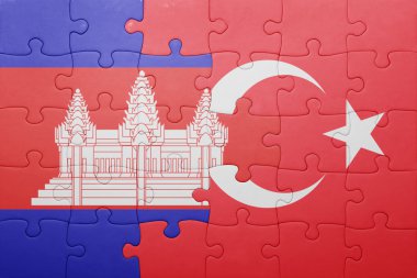 Türkiye'de ve Kamboçya Ulusal bayrak ile bulmaca