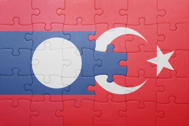 Türkiye ve laos ulusal bayrak ile bulmaca