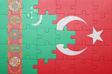 Türkiye ve Türkmenistan ulusal bayrak ile bulmaca