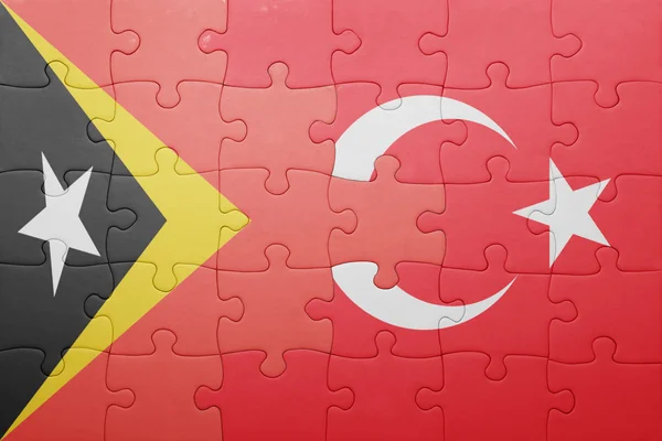 Türkiye ve Doğu timor bayrağı ile bulmaca — Stok fotoğraf
