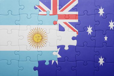 Arjantin ve Avustralya Ulusal bayrak ile bulmaca