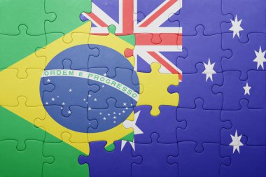 Brezilya ve Avustralya Ulusal bayrak ile bulmaca