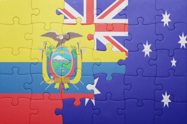 Ekvador ve Avustralya Ulusal bayrak ile bulmaca