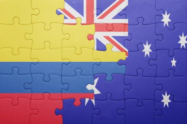 Kolombiya ve Avustralya Ulusal bayrak ile bulmaca