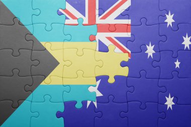 Bahamalar ve Avustralya Ulusal bayrak ile bulmaca