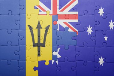 barbados ve Avustralya Ulusal bayrak ile bulmaca
