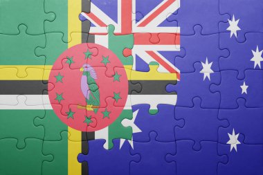 Dominika ve Avustralya Ulusal bayrak ile bulmaca