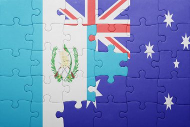 guatemala ve Avustralya Ulusal bayrak ile bulmaca