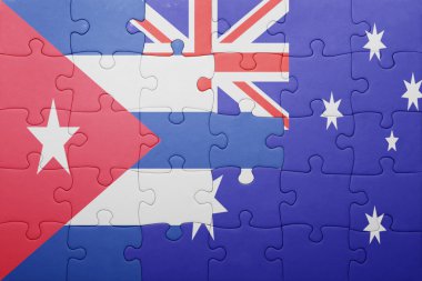 Küba ve Avustralya Ulusal bayrak ile bulmaca