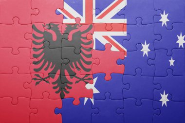 Arnavutluk ve Avustralya Ulusal bayrak ile bulmaca