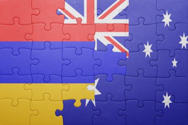 Ermenistan ve Avustralya Ulusal bayrak ile bulmaca