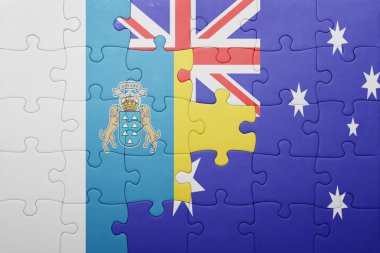 Kanarya Adaları ve Avustralya Ulusal bayrak ile bulmaca