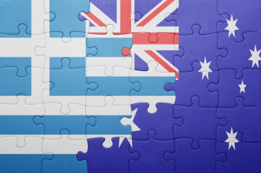 Yunanistan ve Avustralya Ulusal bayrak ile bulmaca