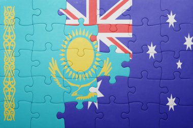 Kazakistan ve Avustralya Ulusal bayrak ile bulmaca