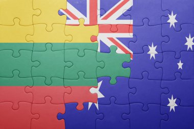 Litvanya ve Avustralya Ulusal bayrak ile bulmaca