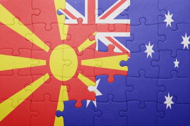 Makedonya ve Avustralya Ulusal bayrak ile bulmaca