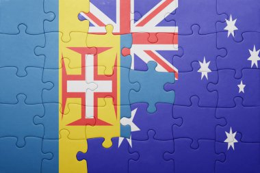 madeira ve Avustralya Ulusal bayrak ile bulmaca