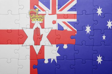 Kuzey İrlanda ve Avustralya Ulusal bayrak ile bulmaca