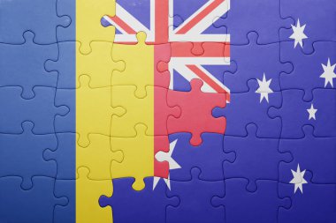 Romanya ve Avustralya Ulusal bayrak ile bulmaca