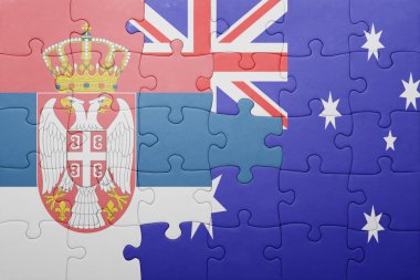 Sırbistan ve Avustralya Ulusal bayrak ile bulmaca