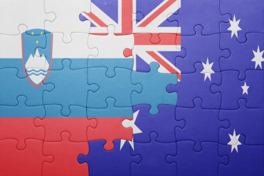 Slovenya ve Avustralya Ulusal bayrak ile bulmaca