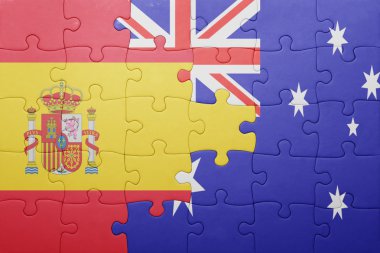 İspanya ve Avustralya'nın ulusal bayrak ile bulmaca