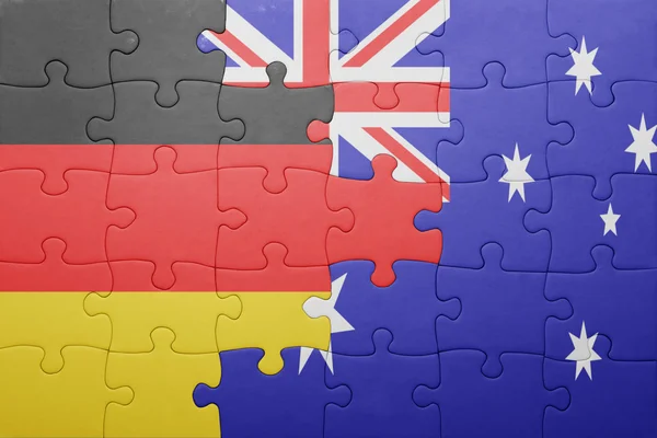 ドイツとオーストラリアの国旗のパズルします。 — ストック写真