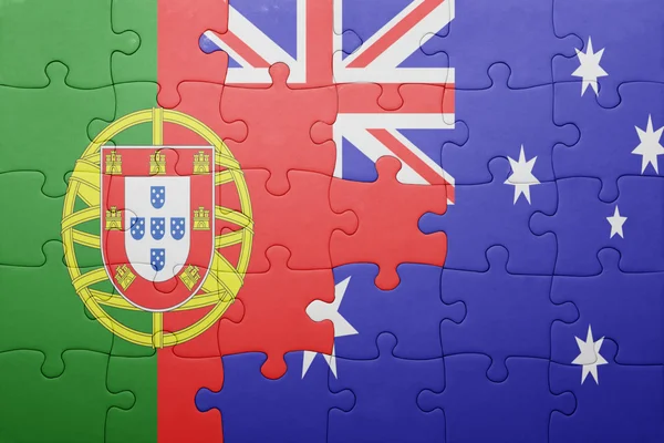 Puzzle z flagi narodowej, Portugalia i Wielka Brytania — Zdjęcie stockowe