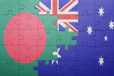 Bulmaca bangladesh ve Avustralya Ulusal bayrak ile