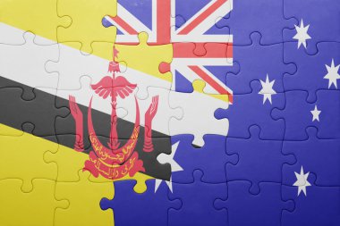 brunei ve Avustralya Ulusal bayrak ile bulmaca