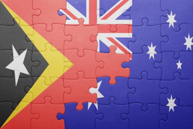 Doğu timor ve Avustralya Ulusal bayrak ile bulmaca