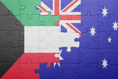 Kuveyt ve Avustralya Ulusal bayrak ile bulmaca