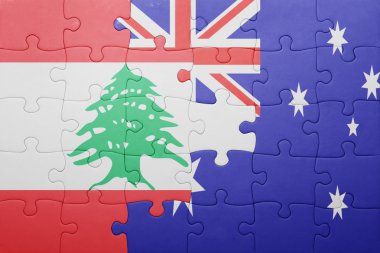 Lübnan ve Avustralya Ulusal bayrak ile bulmaca