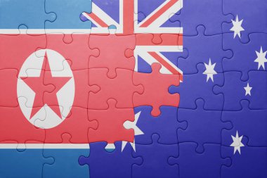 Kuzey Kore ve Avustralya Ulusal bayrak ile bulmaca