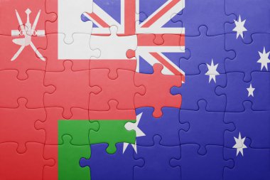 Umman ve Avustralya Ulusal bayrak ile bulmaca