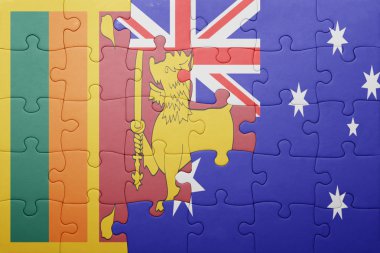 sri lanka ve Avustralya Ulusal bayrak ile bulmaca