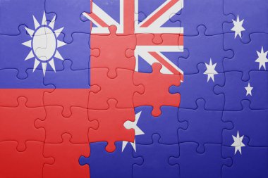 Tayvan ve Avustralya Ulusal bayrak ile bulmaca