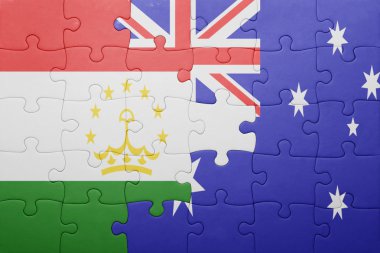 Tacikistan ve Avustralya Ulusal bayrak ile bulmaca