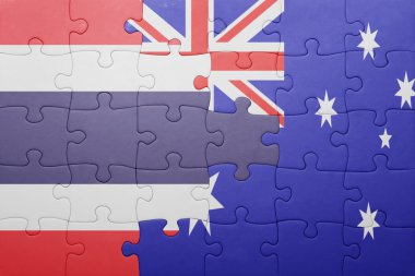 Tayland ve Avustralya Ulusal bayrak ile bulmaca