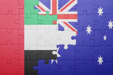 Birleşik Arap Emirlikleri ve Avustralya Ulusal bayrak ile bulmaca